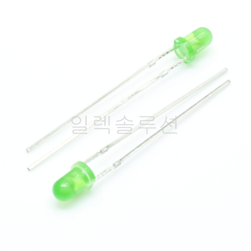 3파이 발광 다이오드 라운드 LED  그린 Green 3mm | 일렉컴포 - 150만개의 전자 전기 부품 유통전문 쇼핑몰