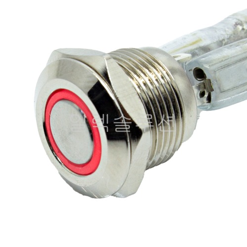 12파이 메탈 푸쉬 스위치 플랫형 짧은바디  레드 LED 24V | 일렉컴포 - 150만개의 전자 전기 부품 유통전문 쇼핑몰