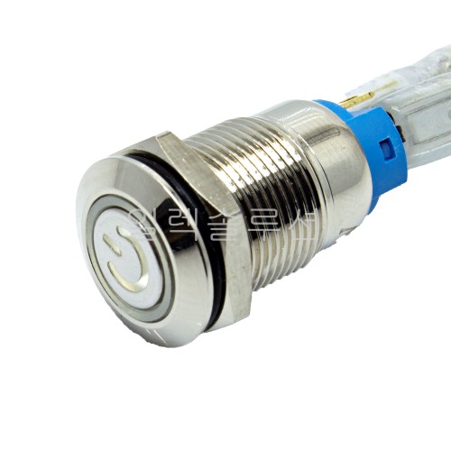 12파이 메탈 푸쉬 스위치 전원마크 락타입 플랫형 화이트 LED 24V | 일렉컴포 - 150만개의 전자 전기 부품 유통전문 쇼핑몰