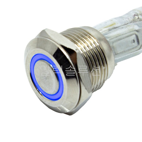 12파이 메탈 푸쉬 스위치 플랫형 짧은바디  블루 LED 6V/12V | 일렉컴포 - 150만개의 전자 전기 부품 유통전문 쇼핑몰