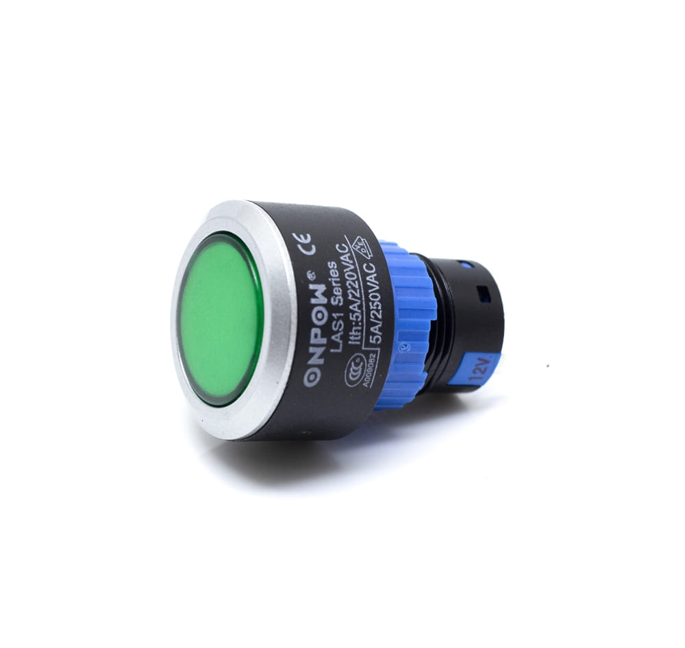 LAS1-AWY-11Z/G/12V 22파이 방수  푸쉬 버튼 스위치 PUSH BUTTON ONPOW | 일렉컴포 - 150만개의 전자 전기 부품 유통전문 쇼핑몰
